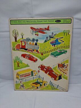 Vintage Rare 1966 Things That Go Preschool Frame Tray Puzzle Whitman No. 4532